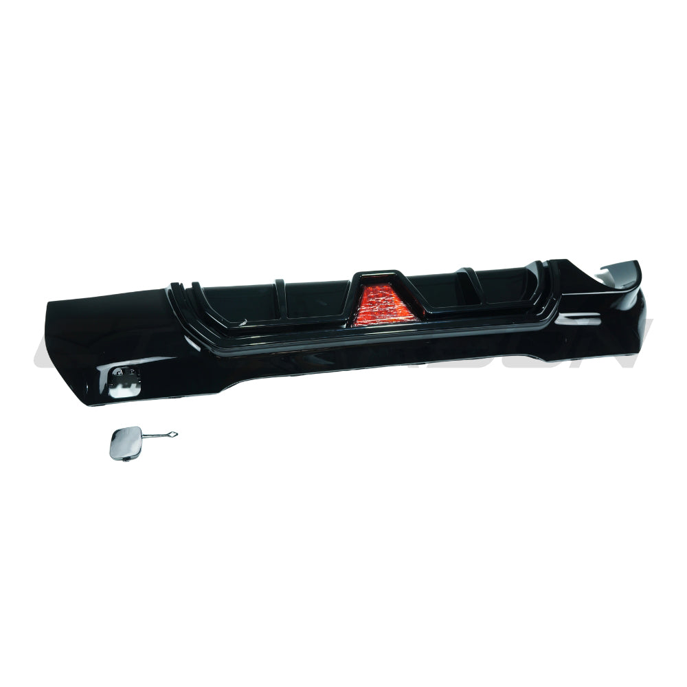 BMW F40 1 Series 2019-2024 CT Carbon gloss black LED diffuser with single exit, V3 design, for sporty rear styling.