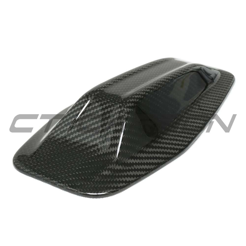 BMW G26 4 Series 2021+ dry carbon fiber antenna cover by CT Carbon, showcasing sleek, textured carbon fiber surface for automotive accessories.