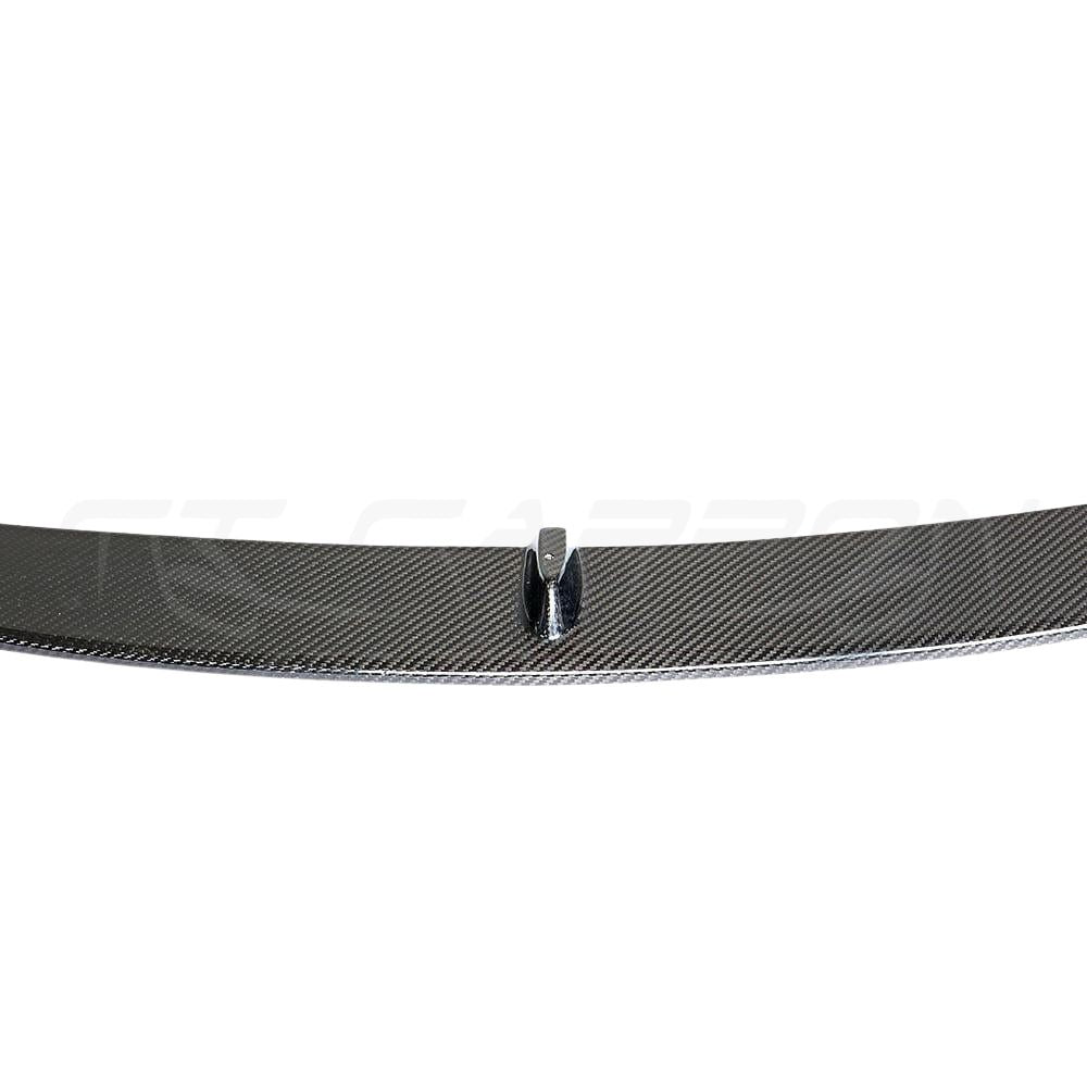 BMW M3 M4 F80 F82 F83 carbon fibre splitter by CT Carbon, front aerodynamic enhancement, no canards, V6 design.