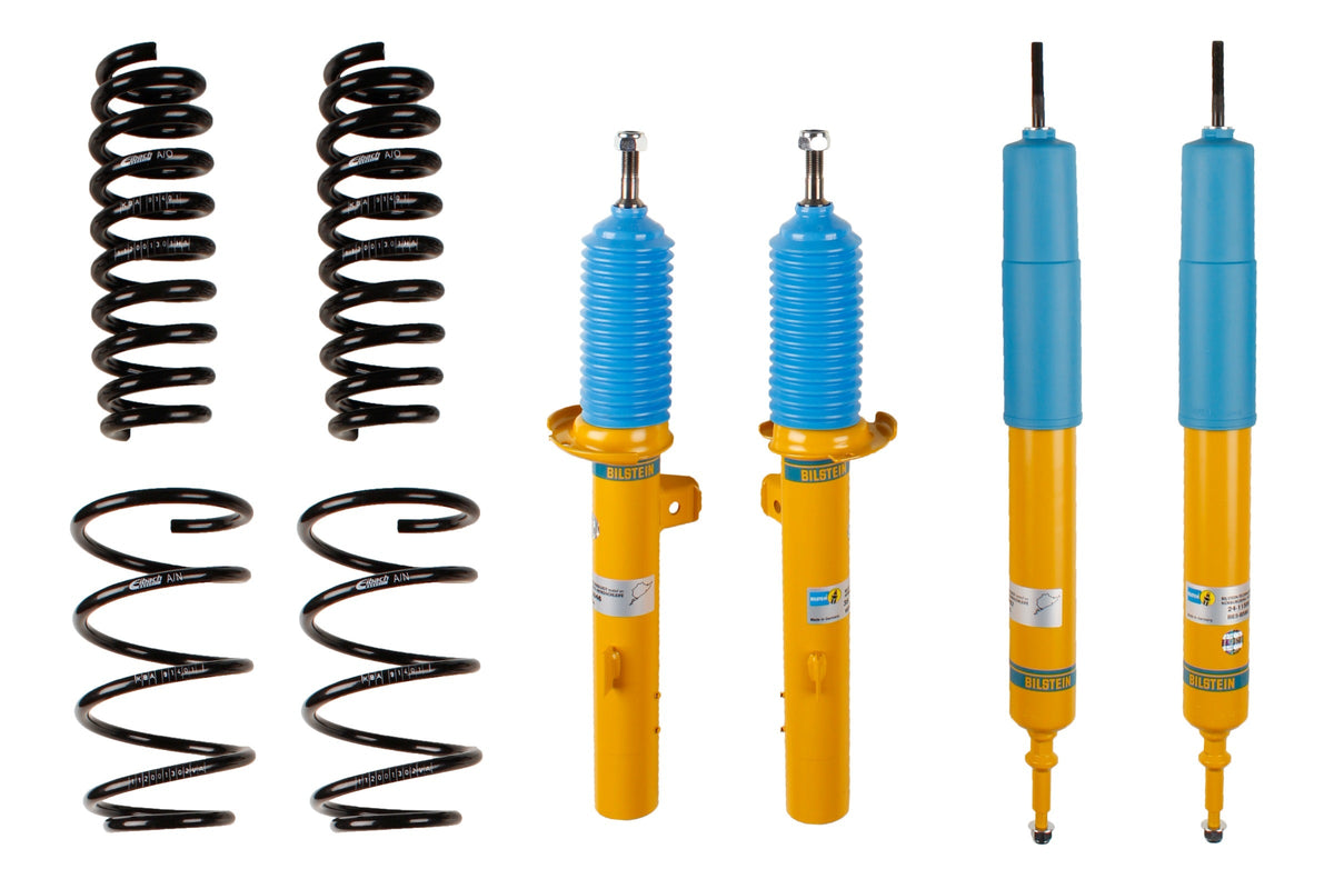 Bilstein B12 suspension kit for BMW 1 Series (E81 E87), featuring coilovers and shock absorbers for improved ride quality.