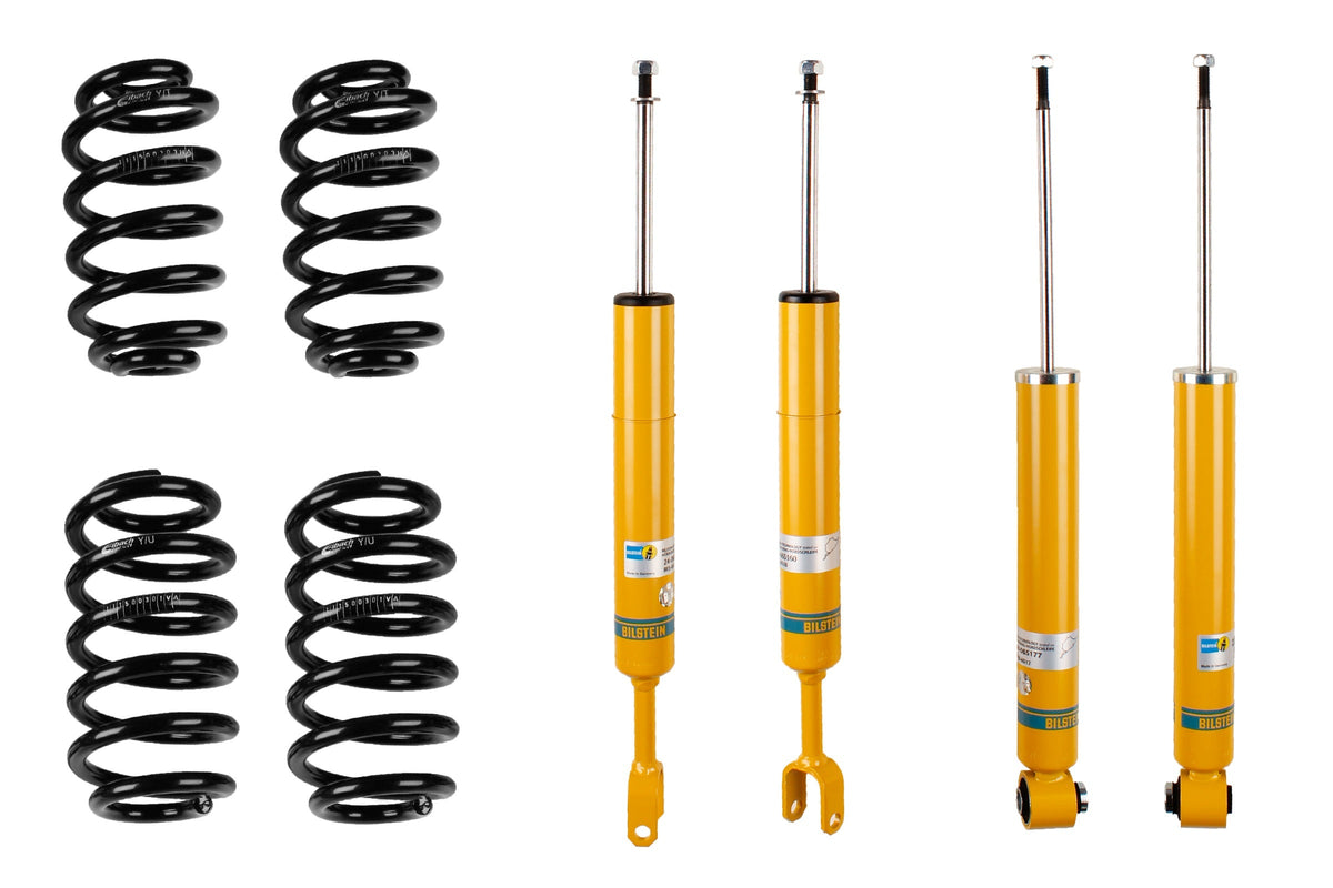 Bilstein B12 suspension kit for Audi A4 Avant (8E5 B6), showing shock absorbers and coil springs in the kit.