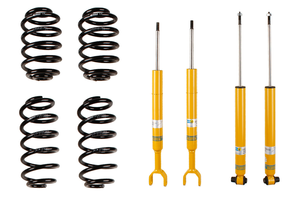 Bilstein B12 suspension kit for Volkswagen Passat Variant 3B5, showing shock absorbers and coil springs in the kit.
