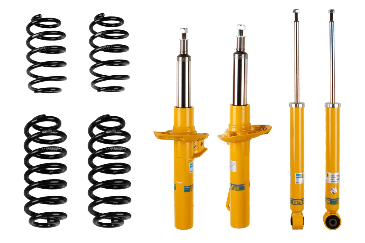 Bilstein B12 suspension kit for Volkswagen Passat CC, showing assembled shock absorbers and coil springs in the kit.