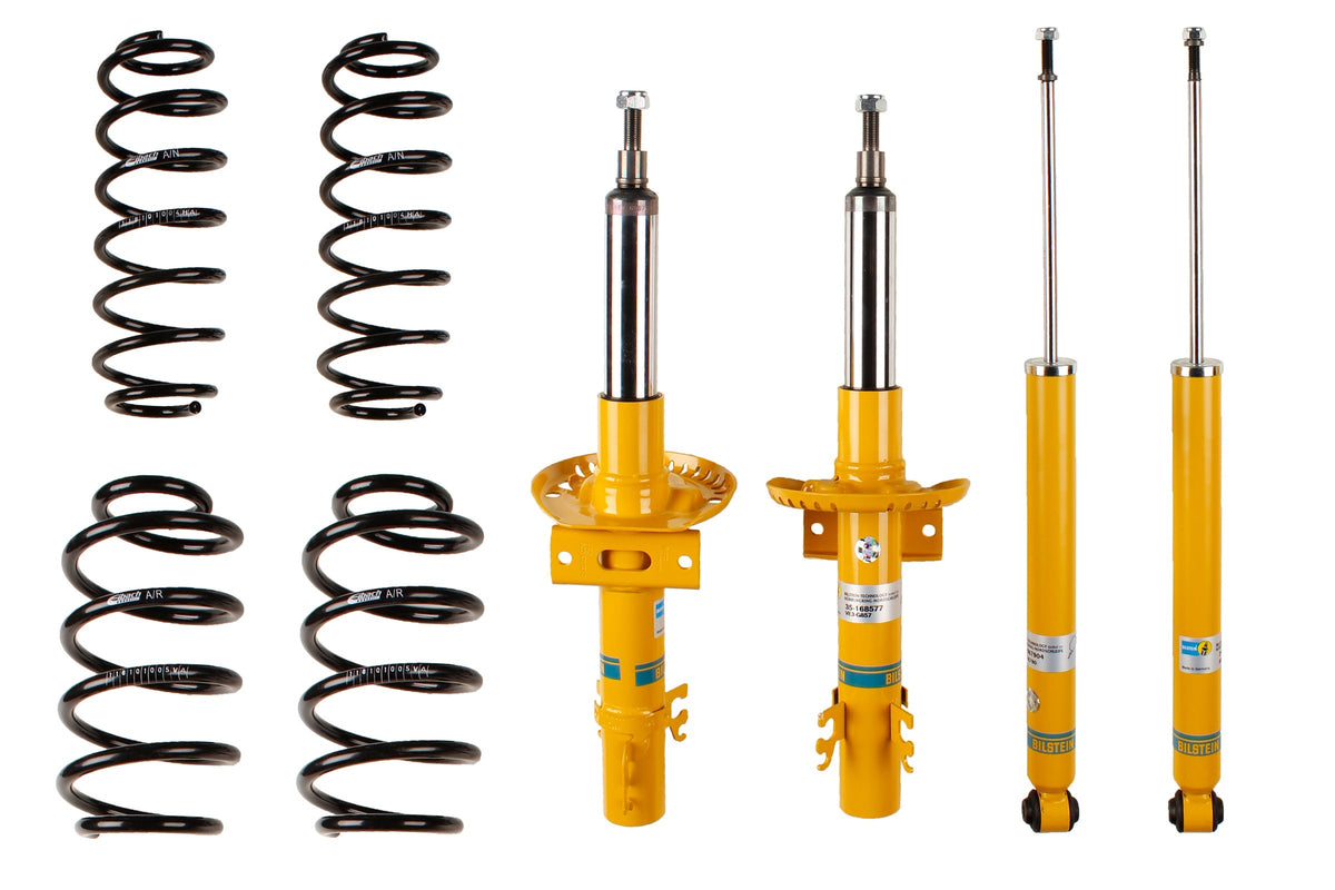 Bilstein B12 suspension kit for Volkswagen Polo (6R_), includes shocks and coilovers, installed on the vehicle.