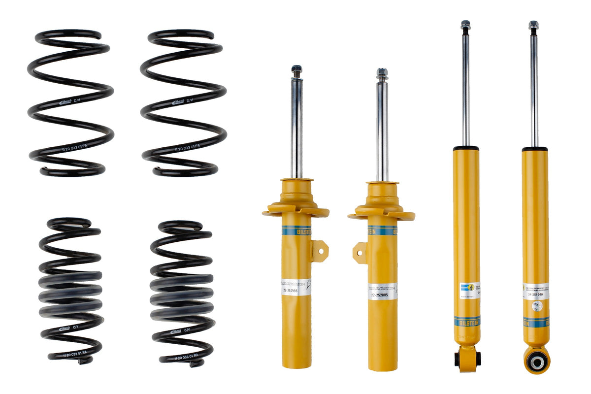 Bilstein B12 Pro-Kit suspension kit for BMW 2 Series Active Tourer, including shock absorbers and coil springs.