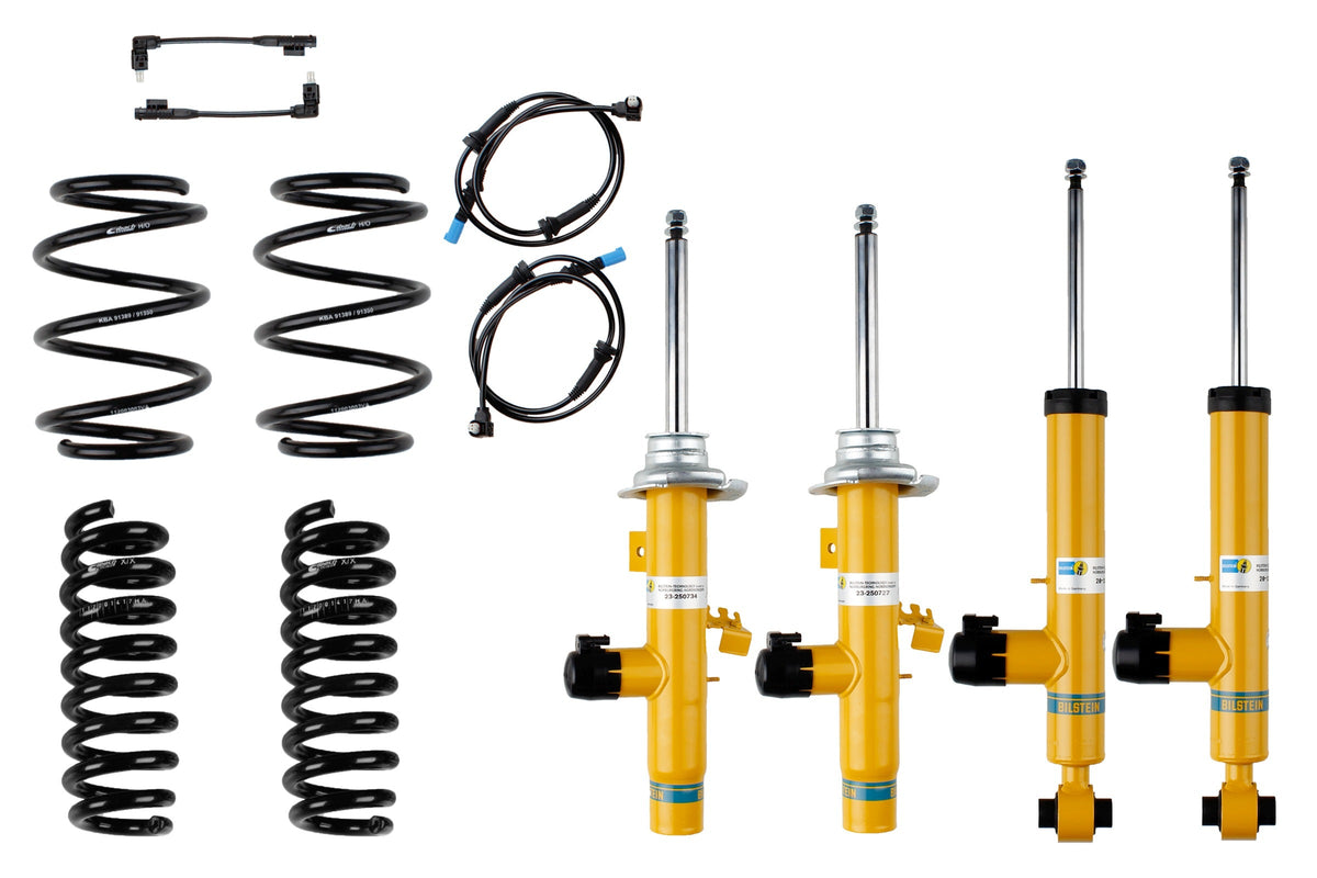 Bilstein B12 suspension kit for BMW 4 Series F33 F83 2WD, including shocks and coilovers, installed on vehicle.