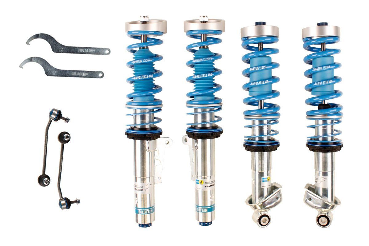 Bilstein B16 PSS10 coilover suspension kit for Porsche 996 C4, featuring adjustable shocks and sporty design.