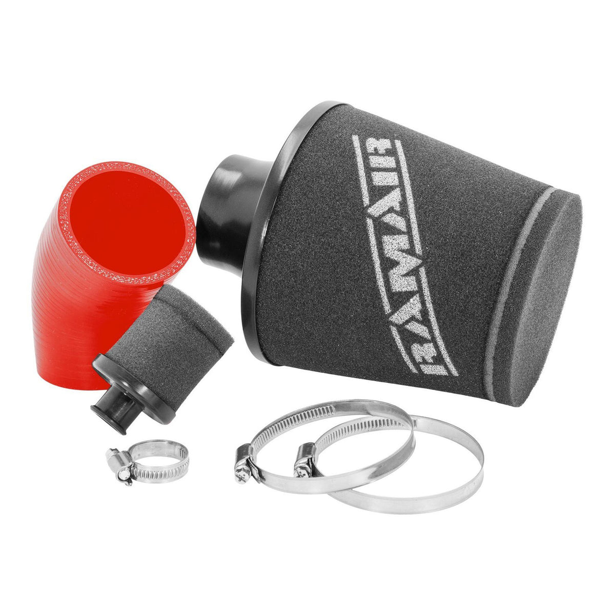 Ramair R50 Mini Cooper induction foam air filter kit, red SR performance filter with intake components for enhanced engine airflow.