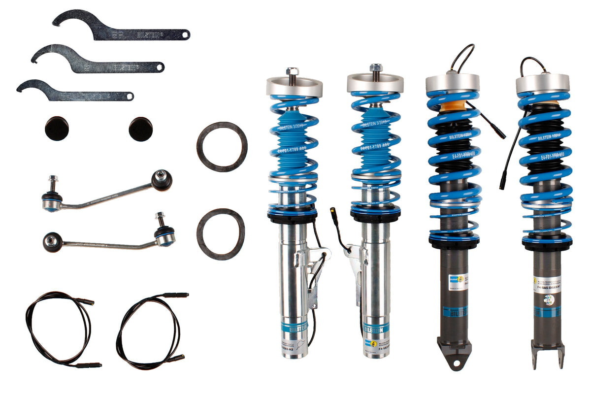 Bilstein B16 Electric Coilover Kit for Porsche 911 997, featuring adjustable suspension components and coilover design.