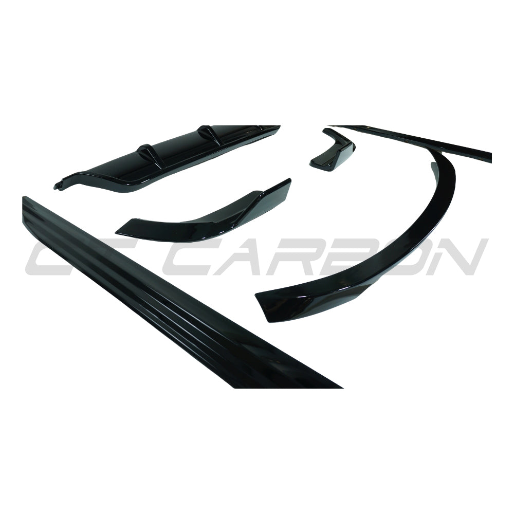Full gloss black kit for BMW X6 F16 2014-2018 by CT Carbon, includes exterior accents and trim components.