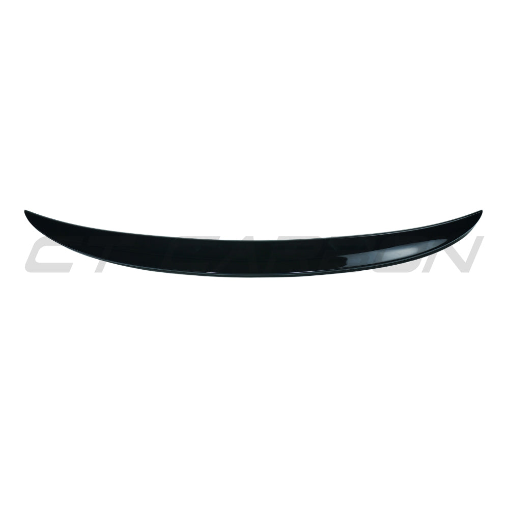 Gloss black CT Carbon spoiler for BMW 3 Series E92 M3 (2007-2013), showcasing sleek aerodynamic design and high-quality finish.