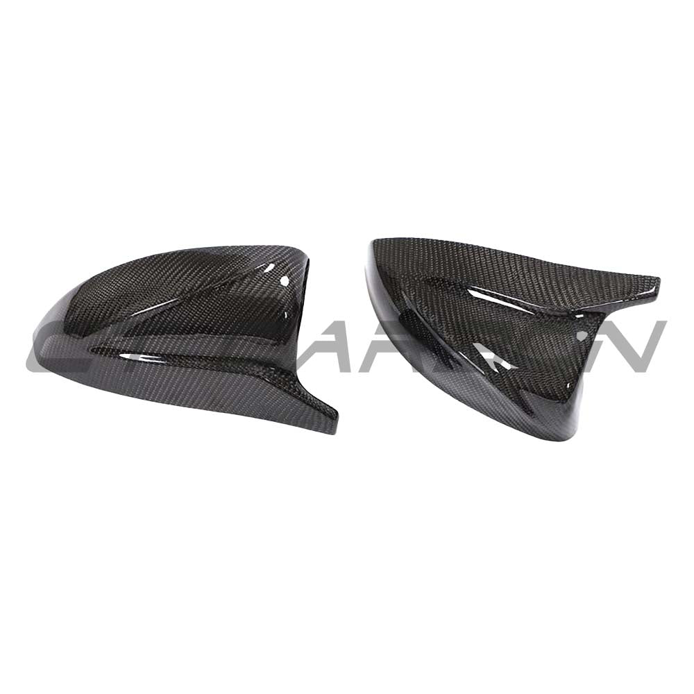 CT Carbon Audi A3 S3 RS3 8V carbon fiber mirror covers without lane assist, designed for sporty vehicle customization.