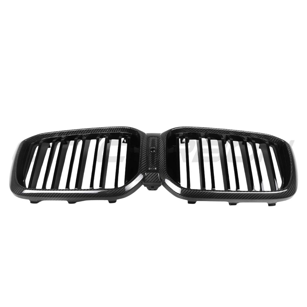 BMW G01 G02 X3 X4 M-Lci Carbon Fibre Grille by CT Carbon, featuring double slat design for 2022-2024 models.
