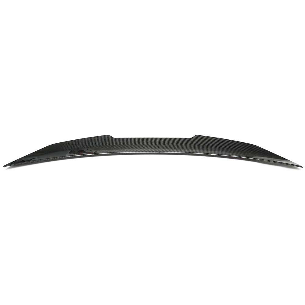BMW G60 5 Series 2023+ CT Carbon dry carbon fibre spoiler installed on the rear of the vehicle.