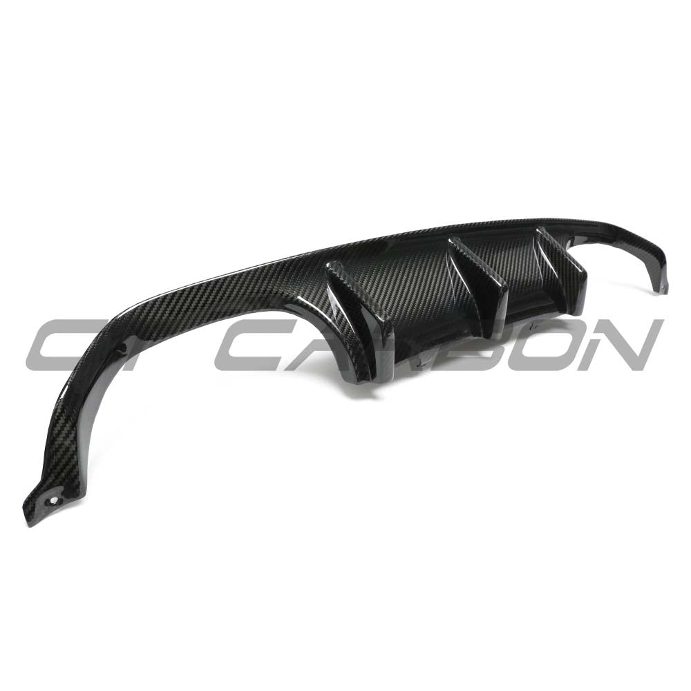 BMW M3/M4 F80/F82/F83 2014-2020 CT Carbon dry carbon fiber diffuser with V6 design, showcasing its sleek aerodynamic style.