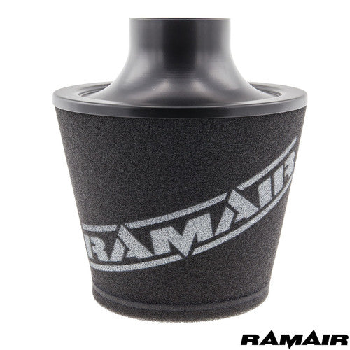 Ramair Ford Focus ST 225 red performance induction kit with ECU holder, showcasing the high-flow air intake components.