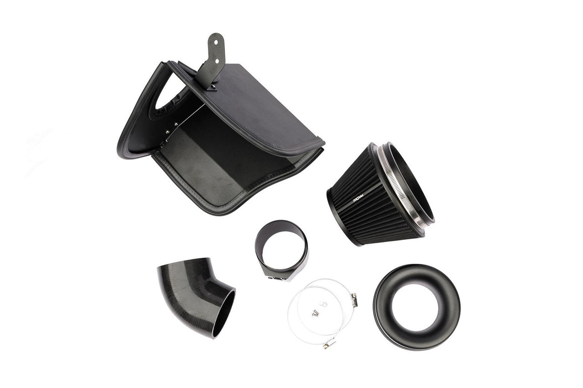 Ramair induction kit with panel air filters for BMW 128ti, 135i, and Mini Cooper GP F56 engine upgrades.