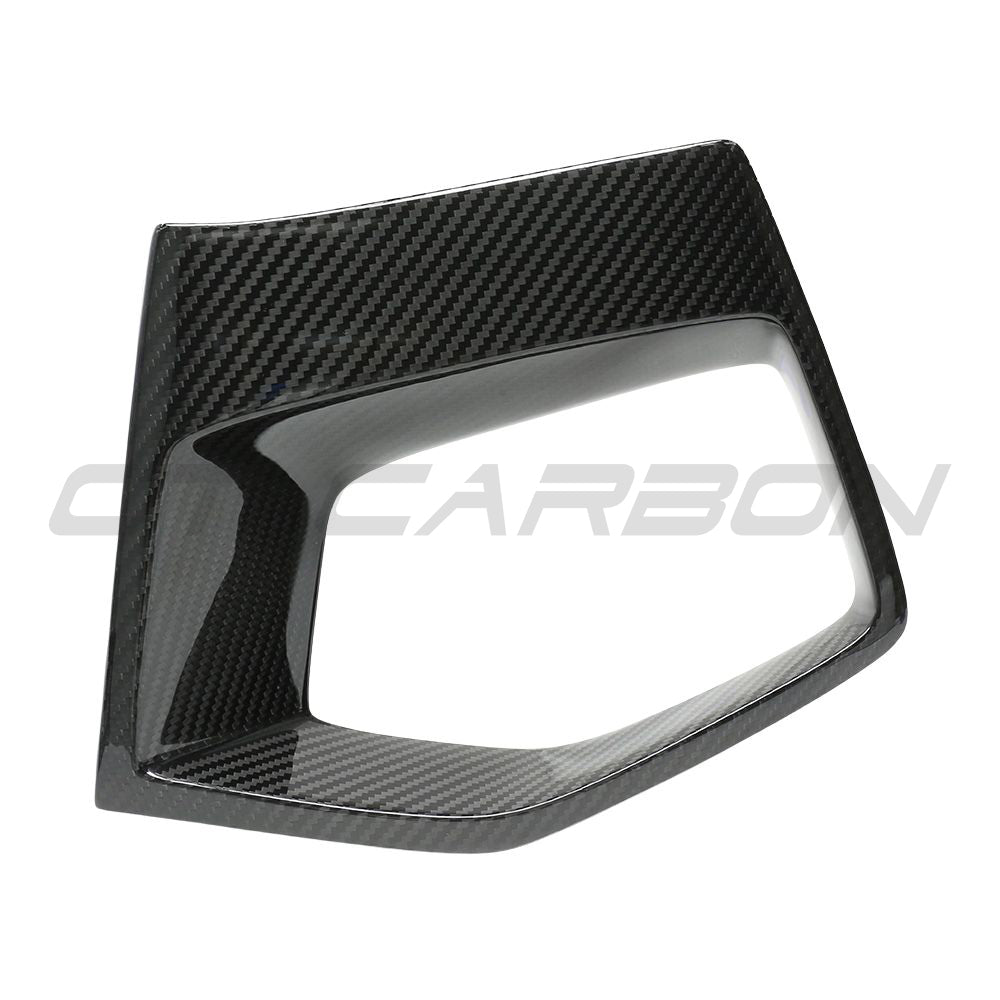 Carbon fibre front bumper middle trim for BMW X3M and X4M F97/F98 LCI 2022+ by CT Carbon, showing sleek automotive accessory details.