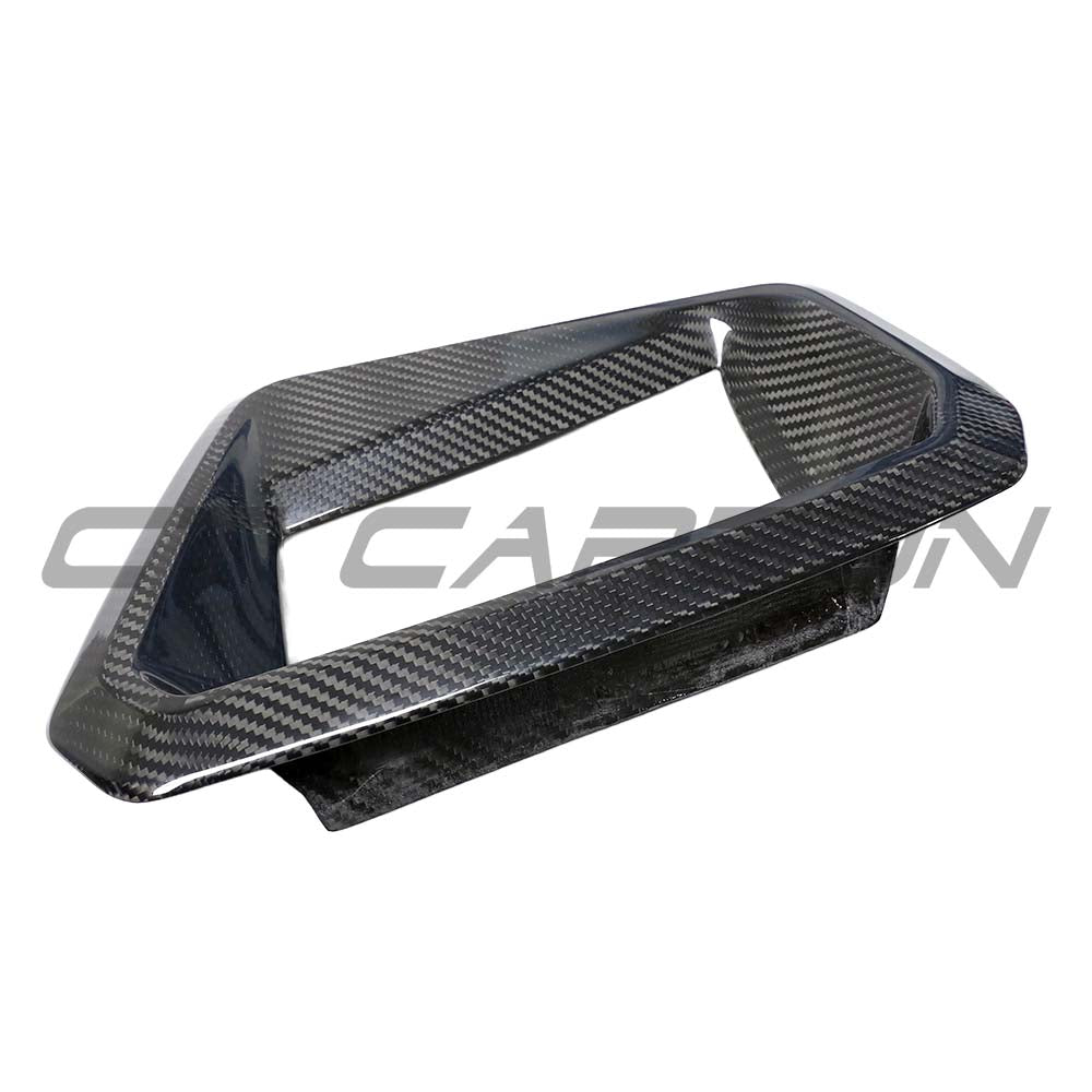 BMW G87 M2 2023 dry carbon fibre heads-up display cover by CT Carbon, showing sleek carbon texture and precise fit.