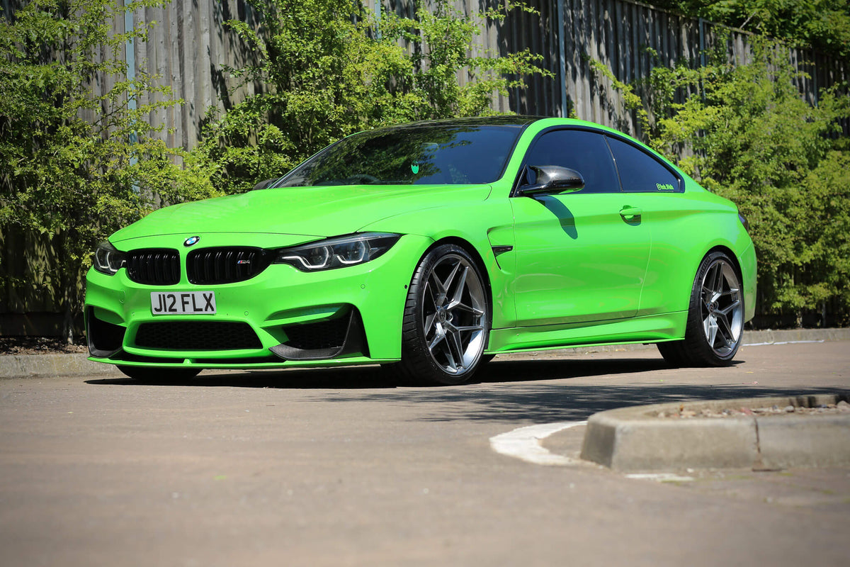 HRE PERFORMANCE WHEELS FF11 alloy wheels with multi-spoke design and polished finish on a car.