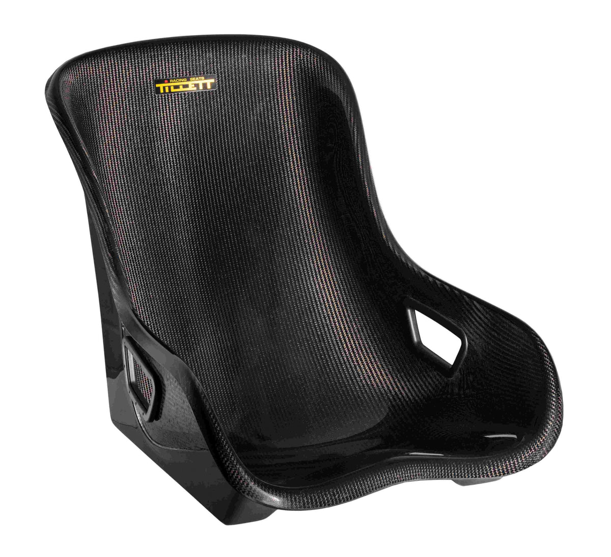 TILLETT W1I racing car seat with gray fabric and supportive backrest, designed for high-performance motorsport applications