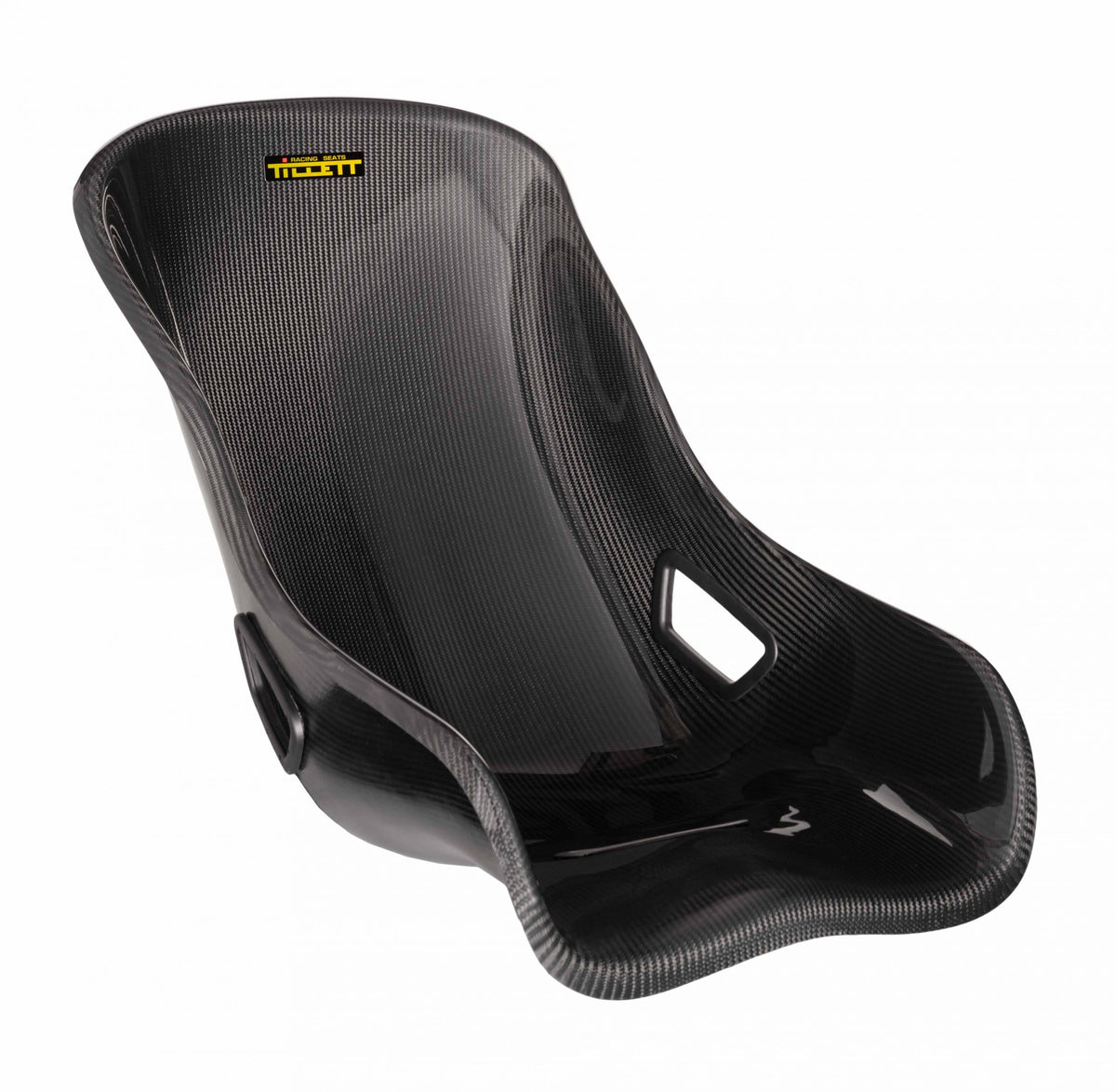 TILLETT W5 car racing seat with black fabric upholstery and racing harness slots, designed for high-performance vehicle racing.