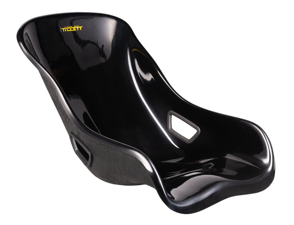 TILLETT W6 racing car seat with black upholstery and sturdy design, featuring side bolsters for enhanced support.