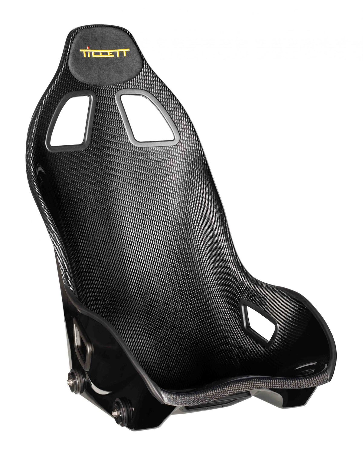TILLETT B6 car racing seat with black upholstery, racing harness slots, and supportive design for high-performance driving.