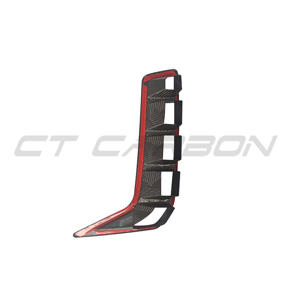 BMW G05 X5 LCI 2024 carbon fibre front vent add-on by CT Carbon, showcasing sleek, aerodynamic design for vehicle enhancement.