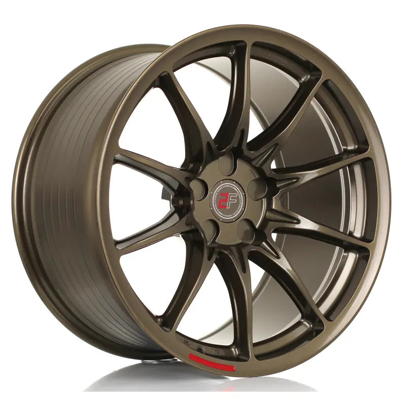 2Forge ZF8 semi-forged wheels with black finish, showcasing sleek multi-spoke design and durable construction for vehicles.