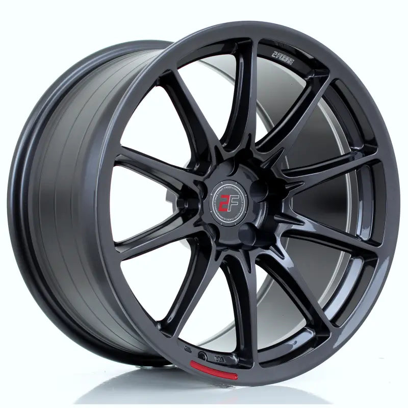 2Forge ZF8 semi-forged wheels with a sleek finish, showcasing their modern, lightweight design and multi-spoke style.