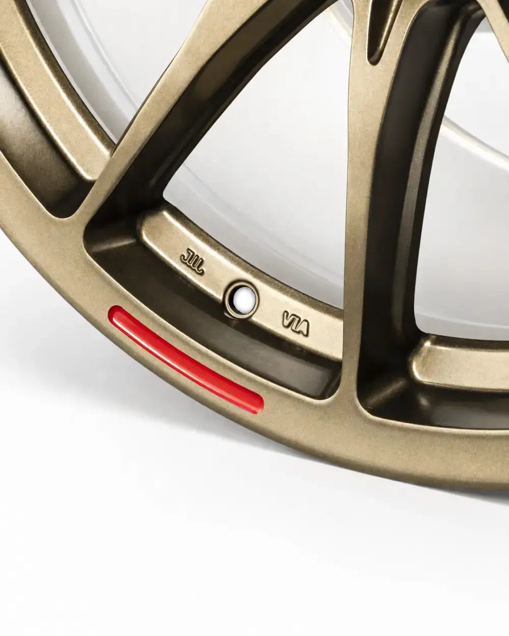 Close-up of 2Forge ZF8 semi-forged wheels showing their detailed design and finish on a car wheel.