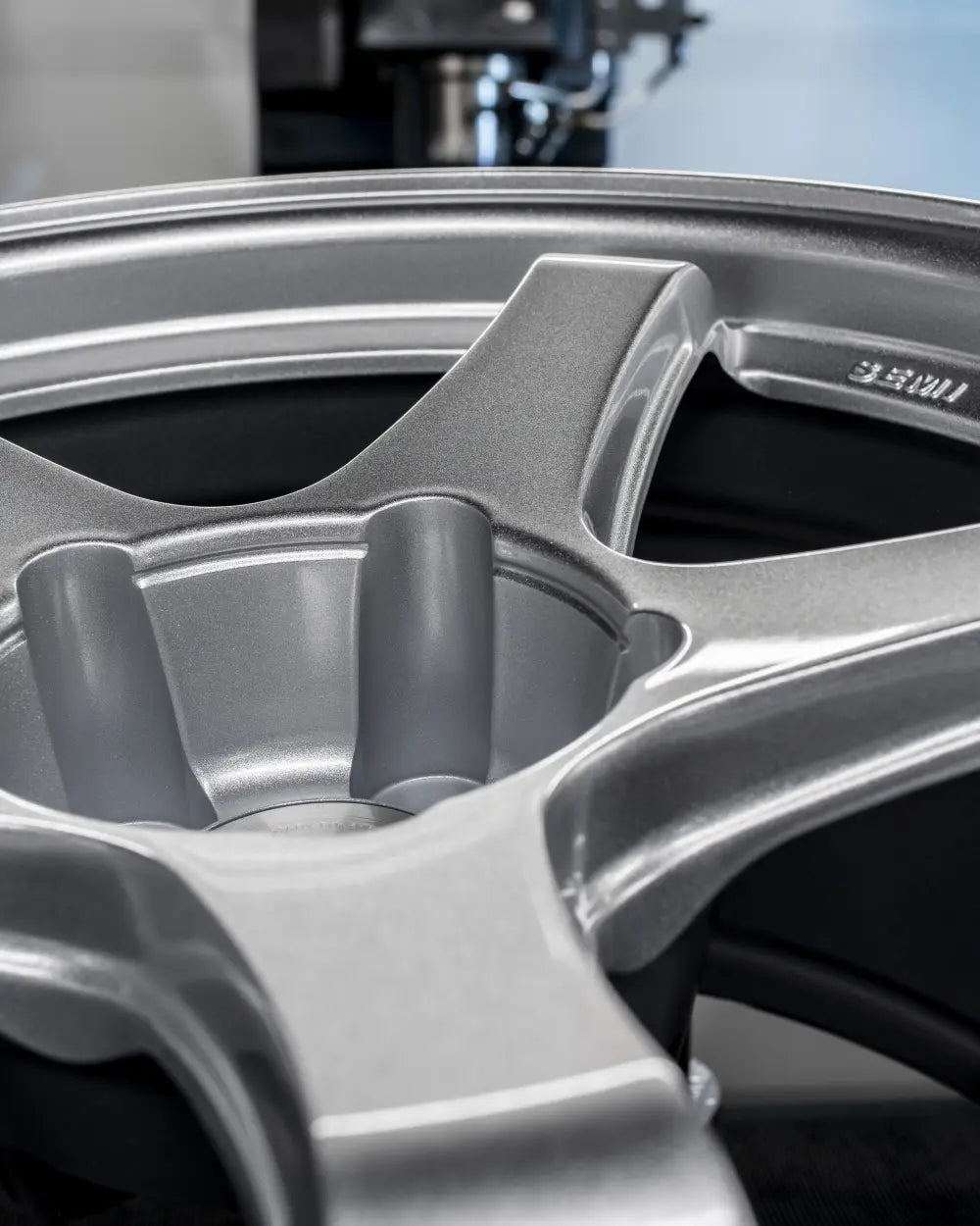 Close-up of 2Forge ZF7 Semi-Forged Wheels showing detailed spoke design and metallic finish.