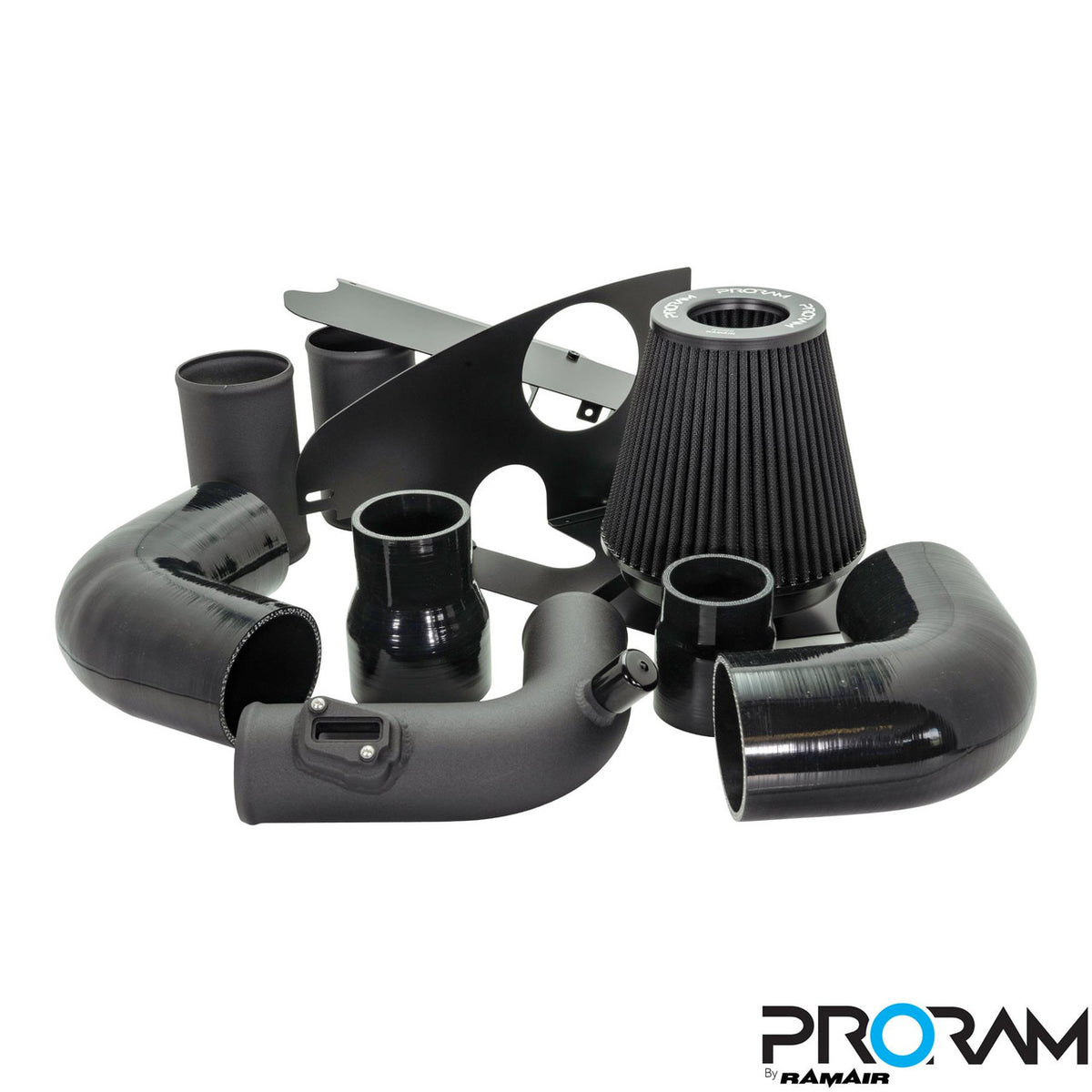 Ramair ProRam oversized performance induction air filter kit for VW, Audi, Seat 2.0 TFSI engines with high-flow filter and intake components.