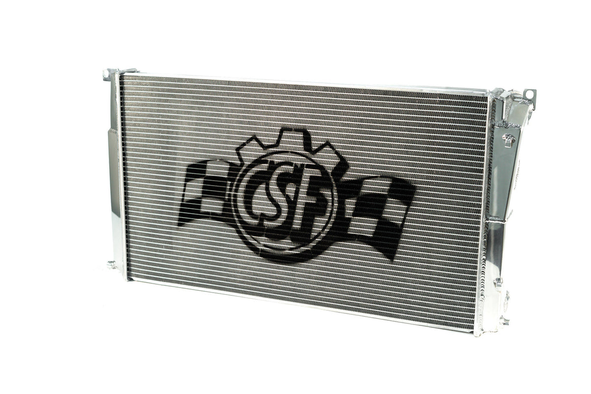 CSF high-performance radiator for BMW M2 F87 with aluminum core and fitted mounting points, designed for optimal cooling.