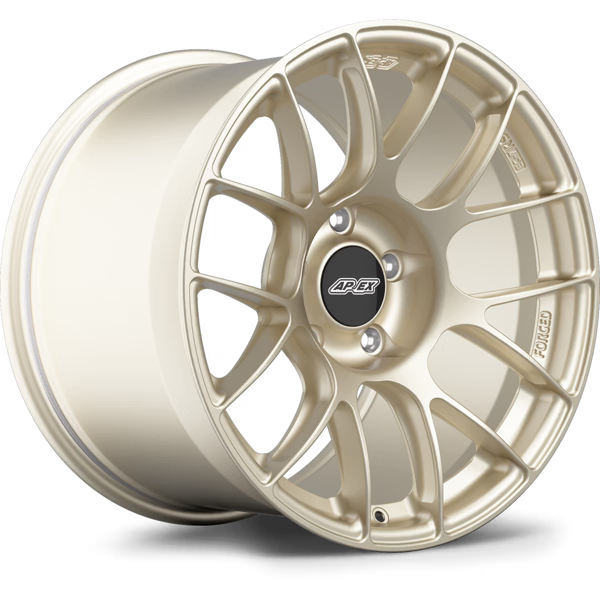 Apex EC-7RS forged alloy wheels with a sleek multi-spoke design, showcasing a black finish and high-performance automotive style.