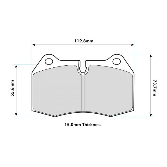 Mini with PBS Brembo front performance brake pads 8071, showing the high-performance brake pads and their detailed design.