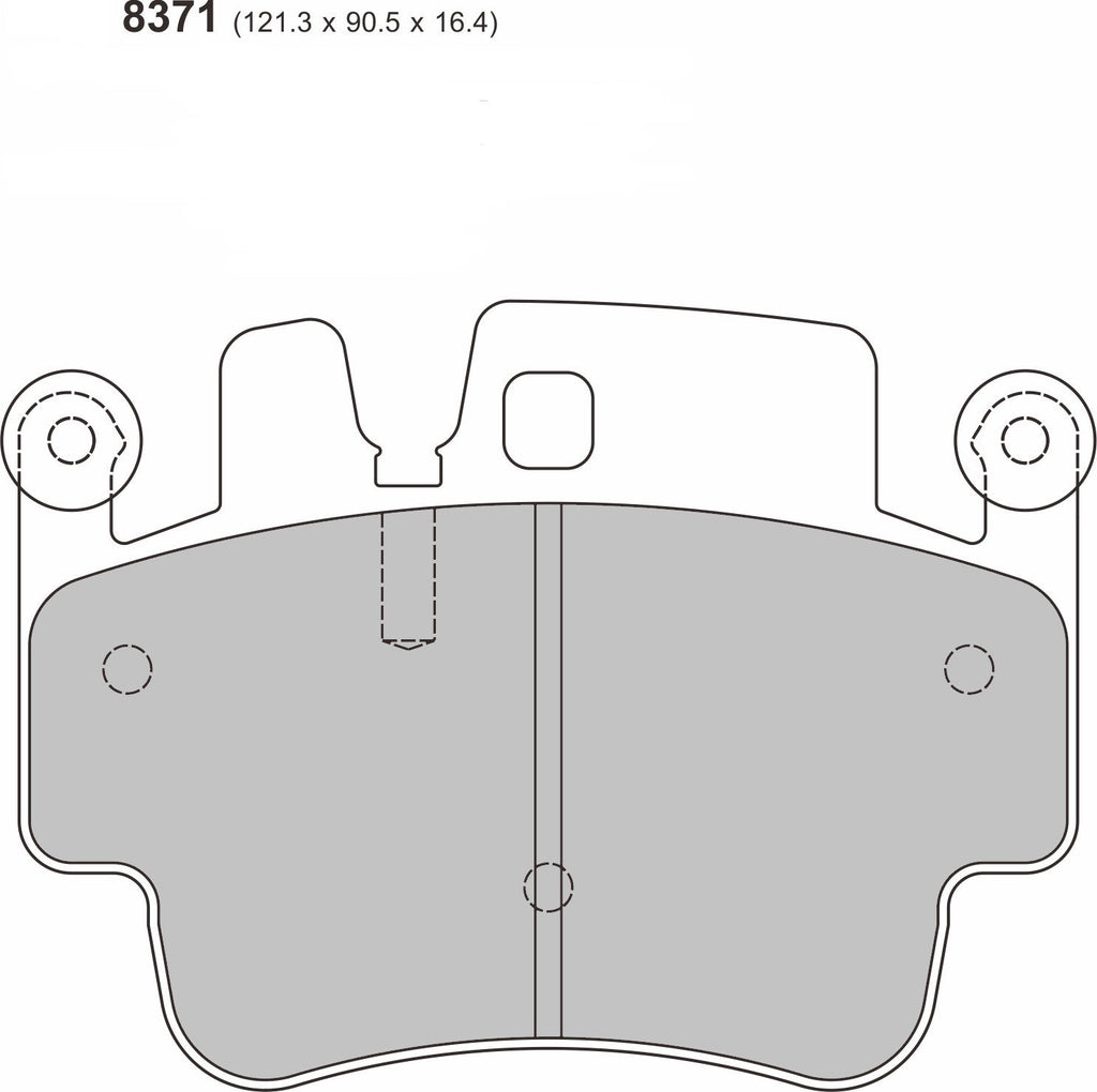 PBS Porsche 911 996 3.6 GT3 rear performance brake pads, showing the new brake pad set with metal backing and friction material.