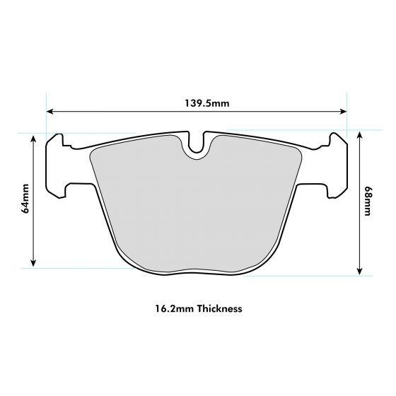 BMW M3 E92 coupe rear brake pads by PBS ProRace, model 8465, showing the brake pad design and branding.