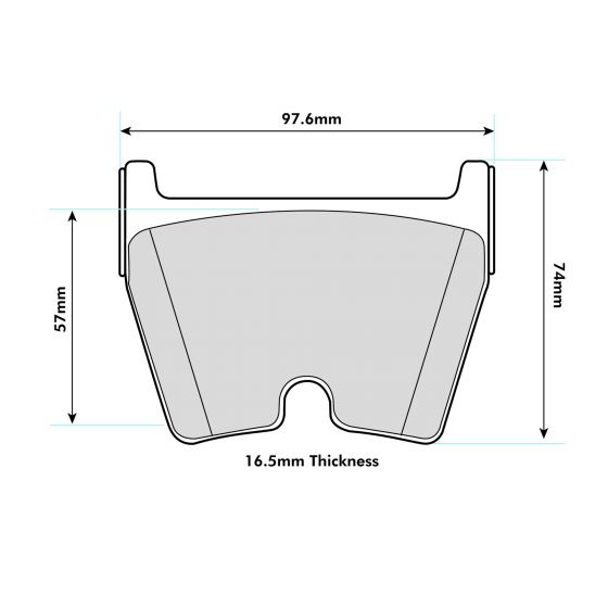Volkswagen Phaeton PBS 8580 3D Performance Brake Pads front view, showing the black metal brake pad with detailed surface features.