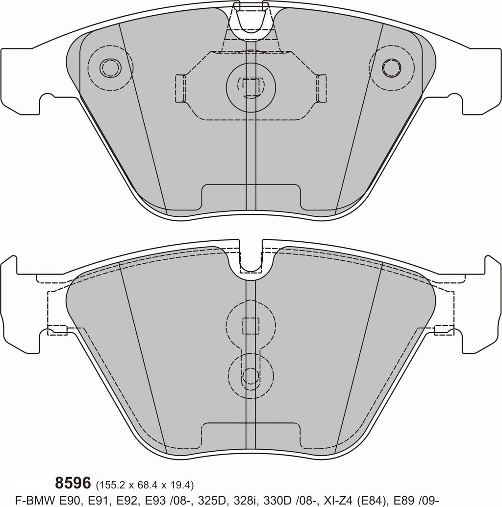 BMW 3 Series Touring E91 PBS performance brake pads for front brakes, compatible with 318i, 318d, 320i, 320d models.