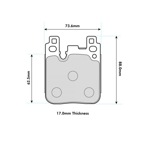 BMW M4 F82/F83 rear performance brake pads by PBS, showing the brake pad set with branded packaging and detailed friction surfaces.