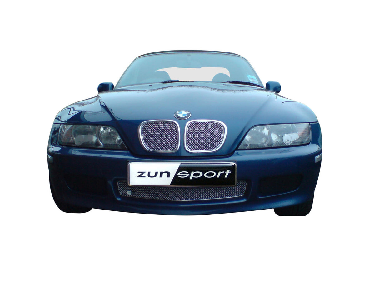 BMW Z3 front grille set by ZunSport, chrome finish, includes multiple grille pieces for a sleek, stylish upgrade.