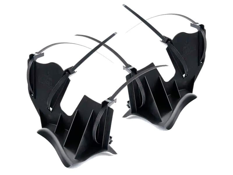 Genuine VWAG VAG RS3 8V front brake cooling ducts pair, shown in black, designed for effective brake cooling and performance.