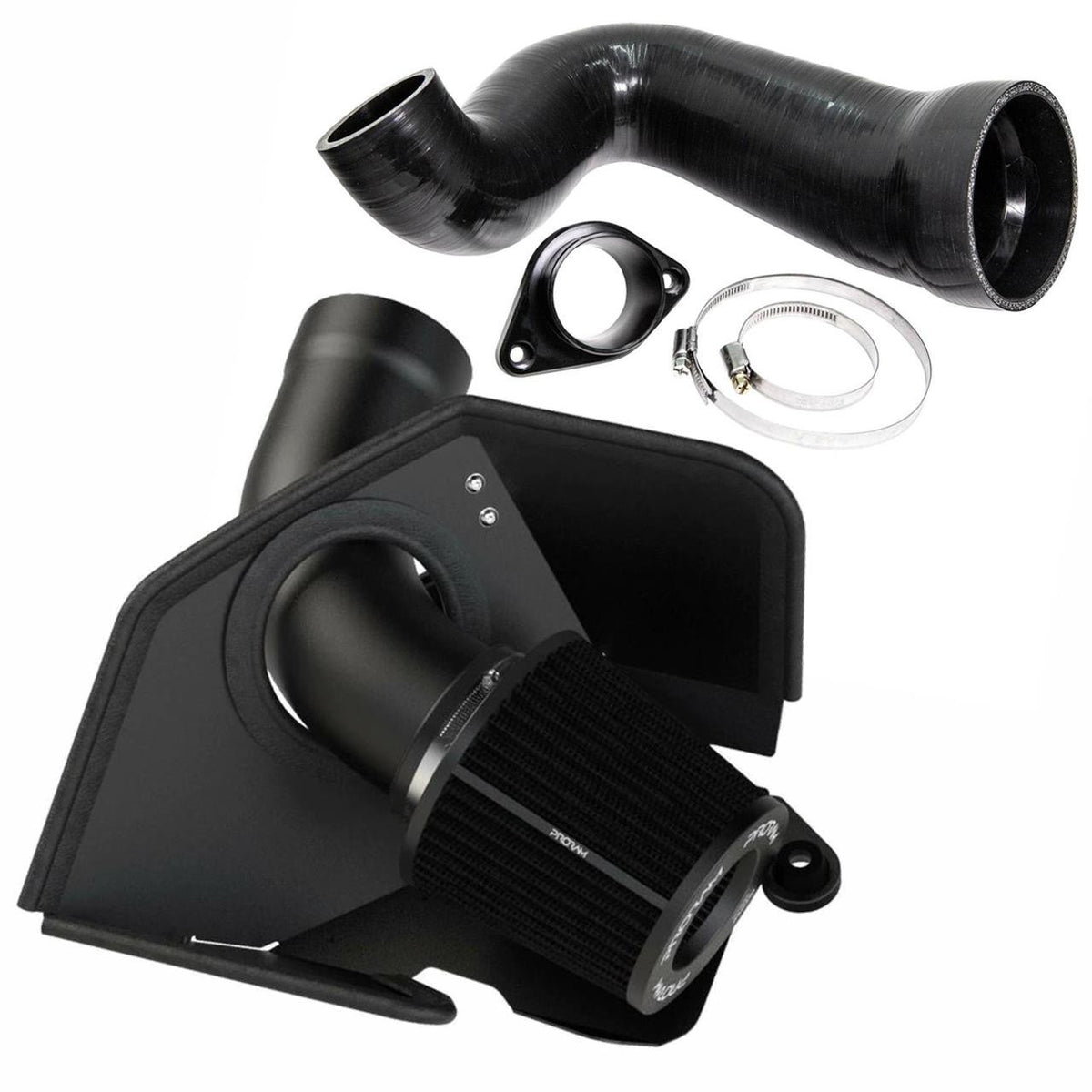 Ramair PRORAM induction kit and turbo inlet in black for Volkswagen Golf 1.5 TSI, showcasing the air intake components