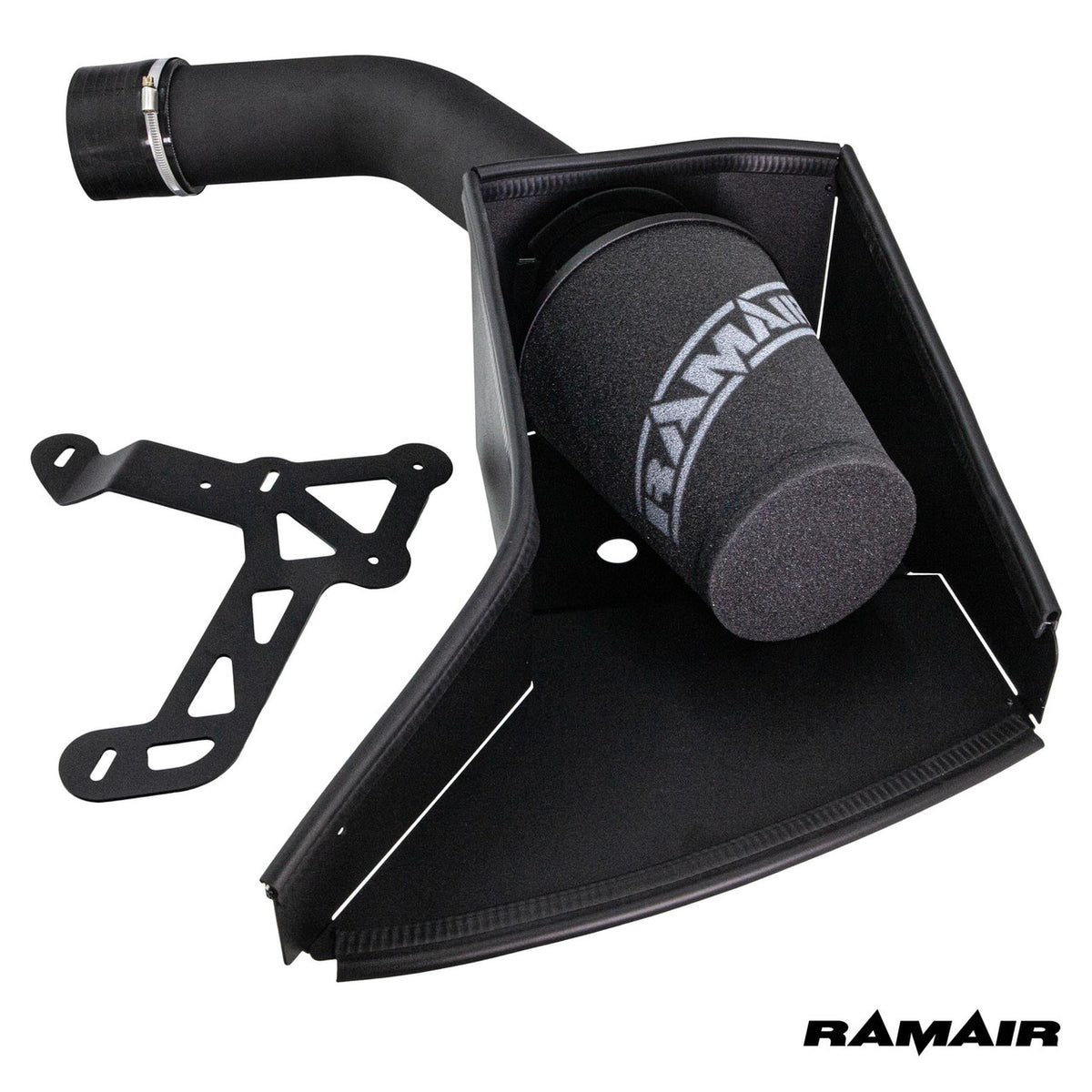Ramair air filter intake induction kit for Audi TT 8J 2.0 TFSI EA888 engine, showing the high-performance filter and intake components.