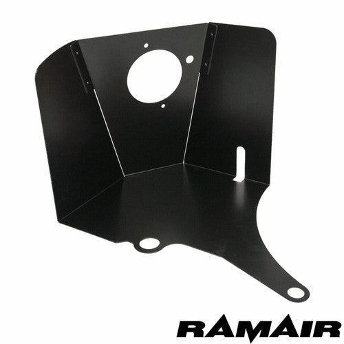 Ramair performance foam air filter and heat shield induction kit installed in a VW Polo GTI 1.8t engine bay