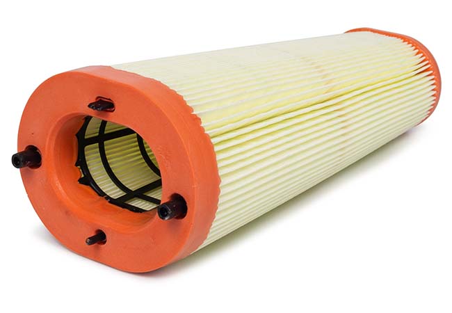 Genuine Porsche air filter for Porsche 981 and 718 Cayman GT4, showing the clean, high-performance filtration component.