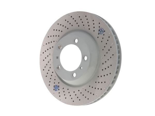 SHW Performance 350x34mm front brake discs for Porsche 996/997 GT3, showing the vented metal brake discs with mounting holes.