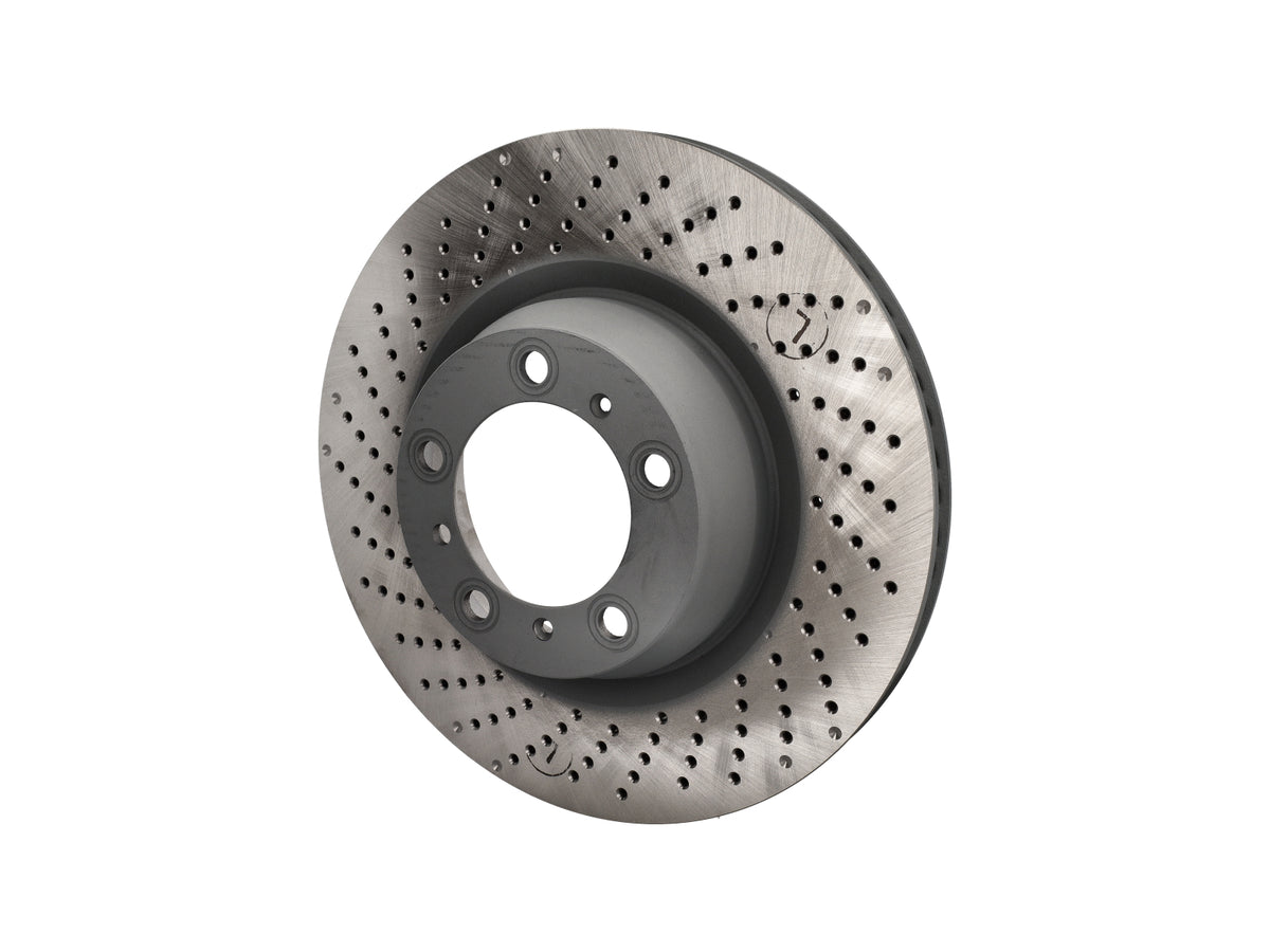 Sebro rear brake discs for Porsche 997 GT3, 350x28mm, with vented design and mounting holes, automotive brake replacement part